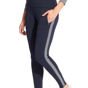 Athleta Navy fleece lined street to summit large tall